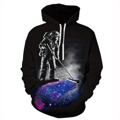 Unisex Pouring Milk Starry Sky Digital Print Hoodie