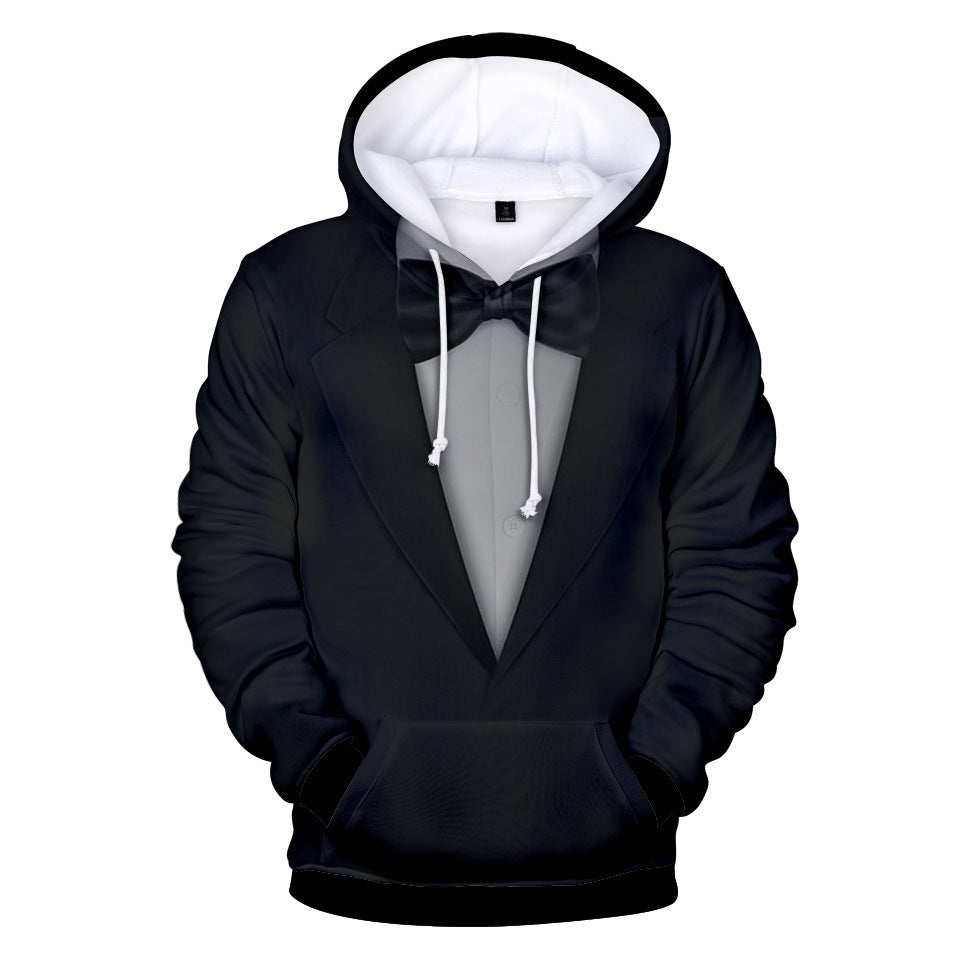 Men's Suit Cos 3D Print Pullover Casual Hoodie