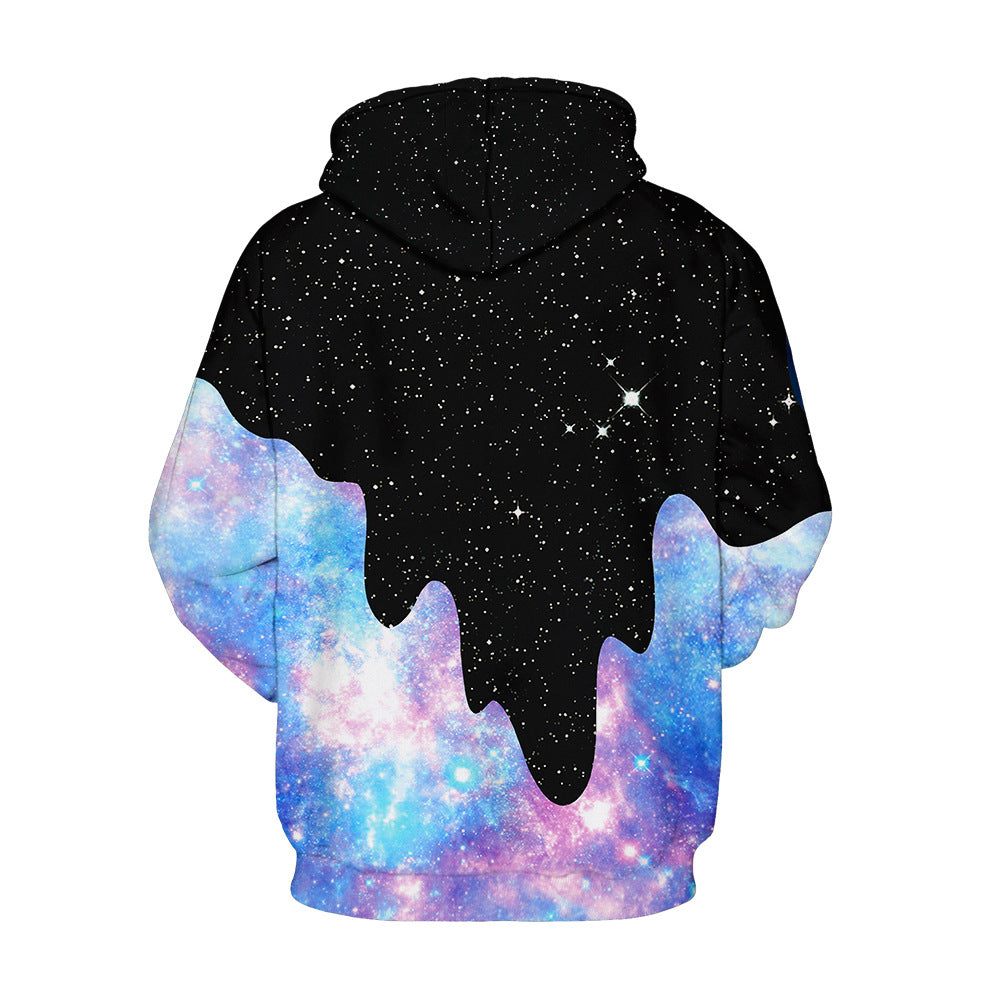 Unisex Pouring Milk Starry Sky Digital Print Hoodie