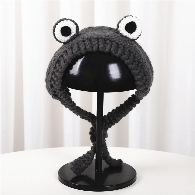 Cute Frog Knitted Hat Headwear