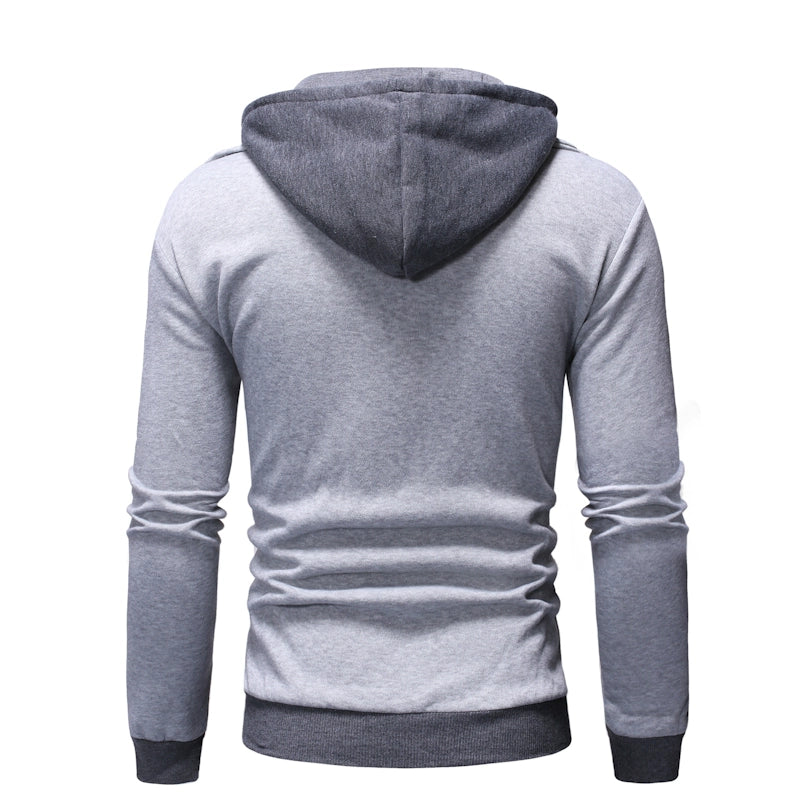 Trendy Men's Leisure Solid Color Zip Up Hoodie