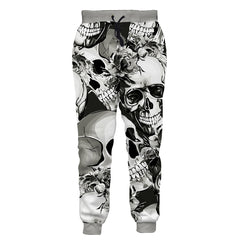 Men's Flame Skeleton 3D Printed Loose Pants