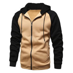 Cool Men's Loose Zipper Raglan Sleeves Hoodie