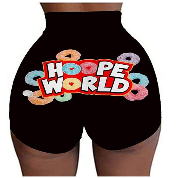 Sexy Women's Hip Wrapping 3D Printed Hot Shorts