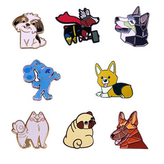 Cute Cartoon Animal Enamel Brooch Dog Lover Gift