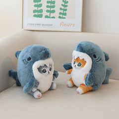 Cartoon Shark Cat Doll Plush Toy Pillow