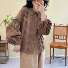 Women's Fresh Lantern Sleeves Loose Long sleeved Shirt