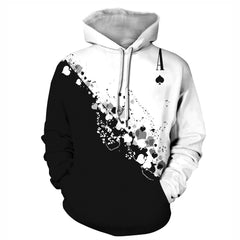 Unisex Poker Digital Print Plus-size Hoodie