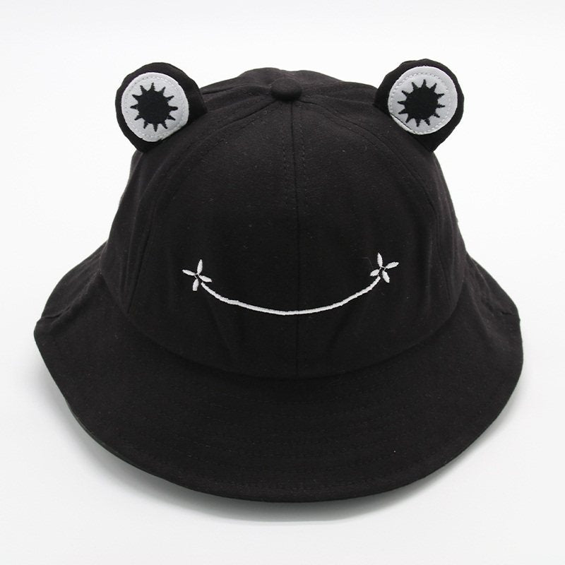 Summer Kawaii Frog Embroidery Fisherman's Hat