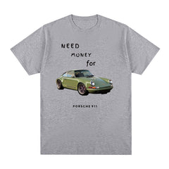 Men's Vintage Need Money for Print Cotton T-shirt