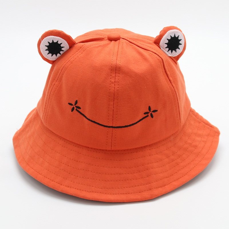 Summer Kawaii Frog Embroidery Fisherman's Hat