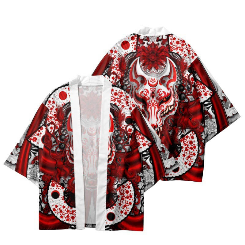 Unisex Retro Fox Graphic Ukiyo-e Style Kimono