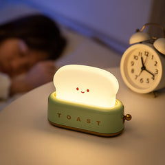 Smile Face Toast Bread Cute Night Light