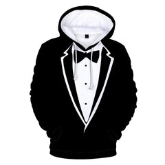 Men's Suit Cos 3D Print Pullover Casual Hoodie