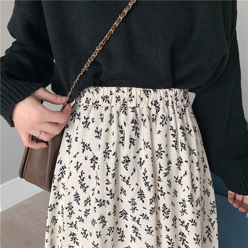 Women's Floral Print A-line Mid-length Skirt