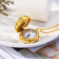 Vintage Rotating Pocket Watch Flip Necklace