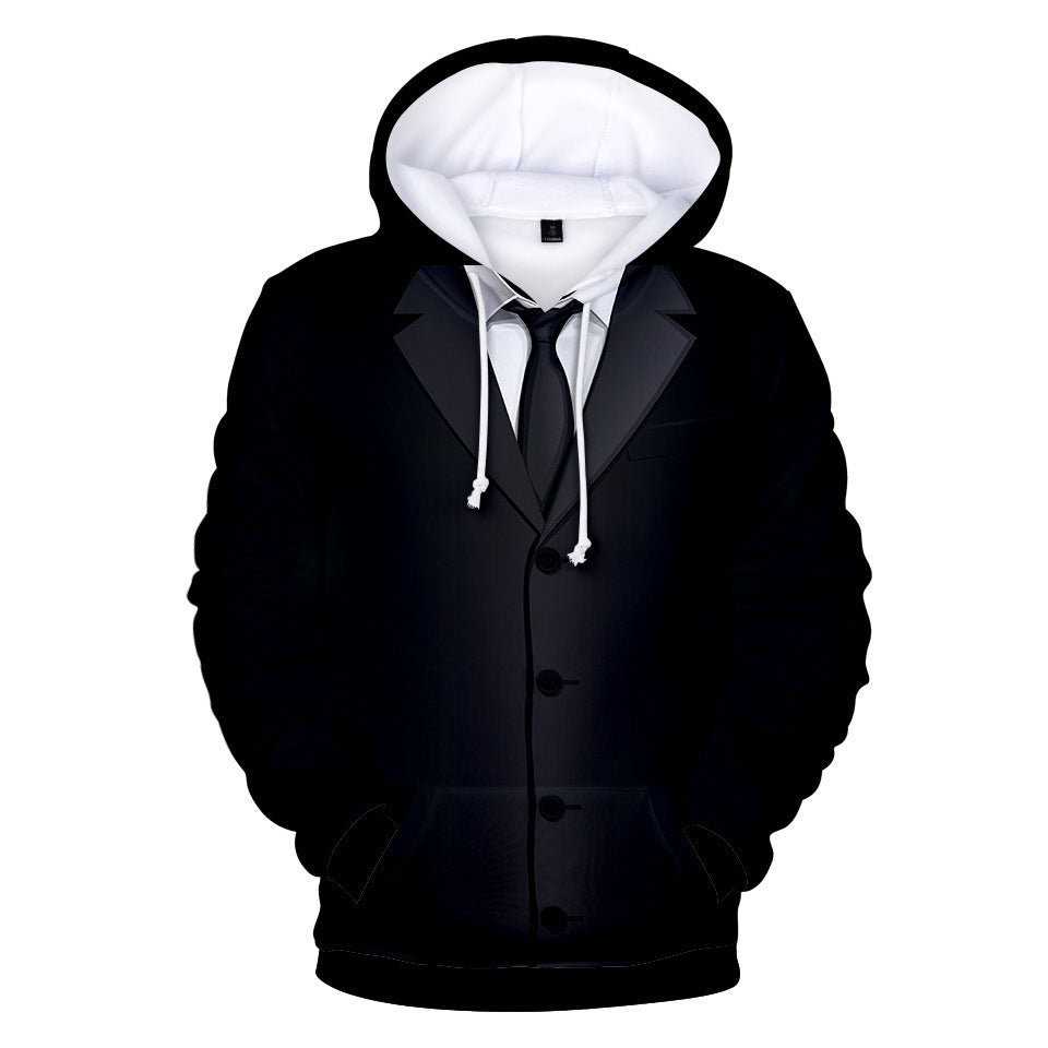 Men's Suit Cos 3D Print Pullover Casual Hoodie