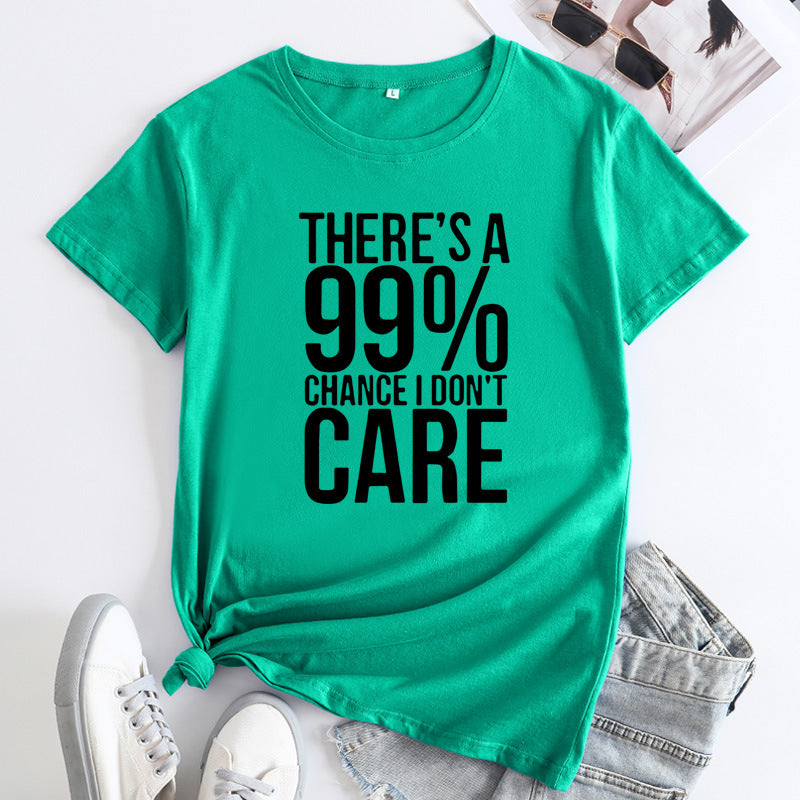 Casual Letter Printed Women's Short Sleeved T-shirt