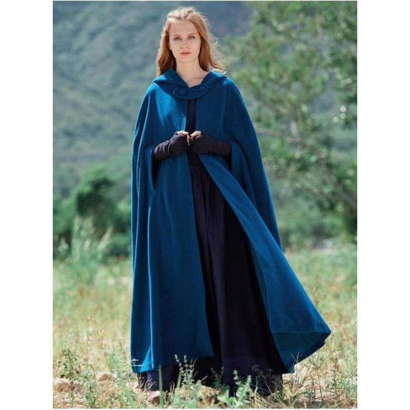 Women's Hooded Tie Up Shawl Extended Cape