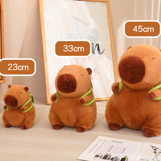 Capybara Plush Toy with Turtle Bag Pillow