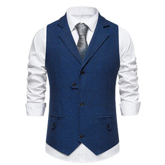 Vintage Lapel Single Breasted Men's Suit Vest