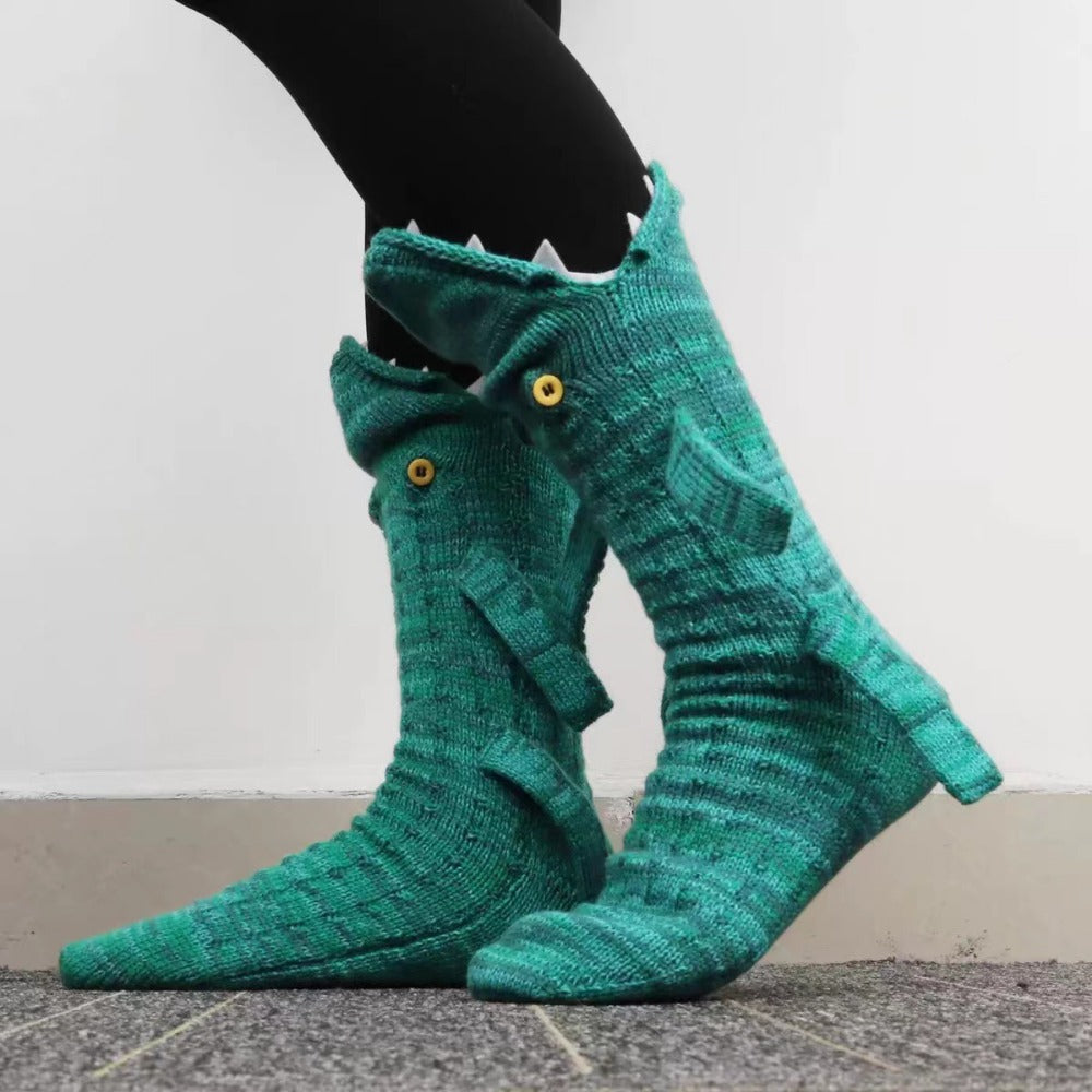 Knit Crocodile Socks