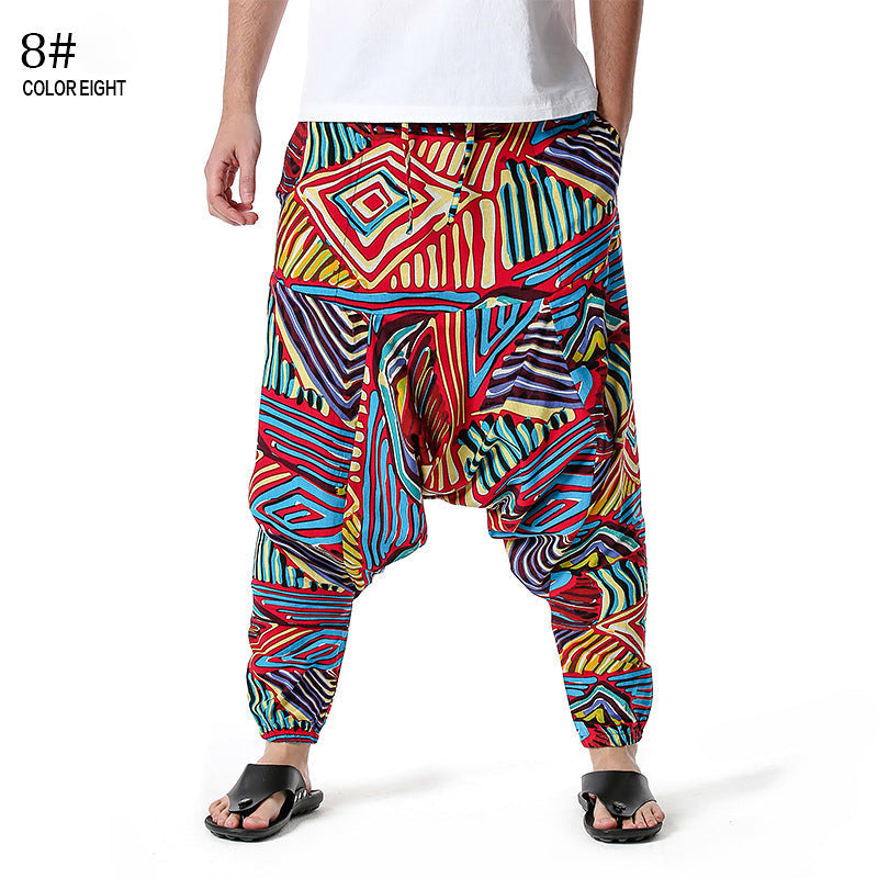 Ethnical Fashion Men's Drop Crotch Loose Bohemian Pants