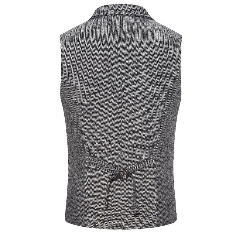 Vintage Men's Single Breasted Lapel Vest Suit