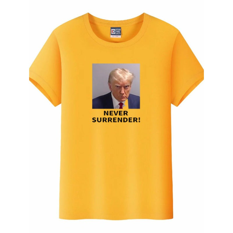 Funny Trump Never Surrender Headshot T-shirt