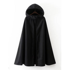 Chic Women's Front Split Cold-proof Hooded Cloak