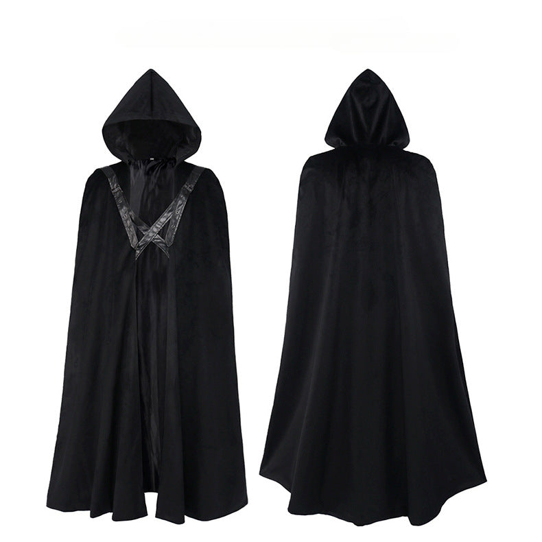 Men's Medieval Halloween Party Multi Color Hooded Cape