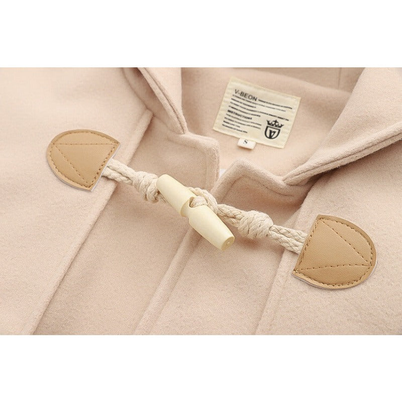 Japanese Academy Style Button Hooded Coat