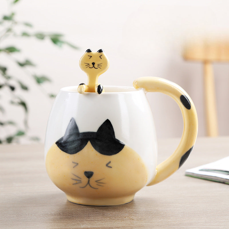 Cute Cartoon Animal Mug with Spoon Coffee Cup