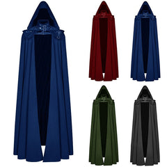 Medieval Gothic Devil Wizard Hooded Long Cloak Robe