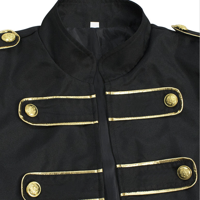 Men's Medieval Steampunk Embroidered Long Coat