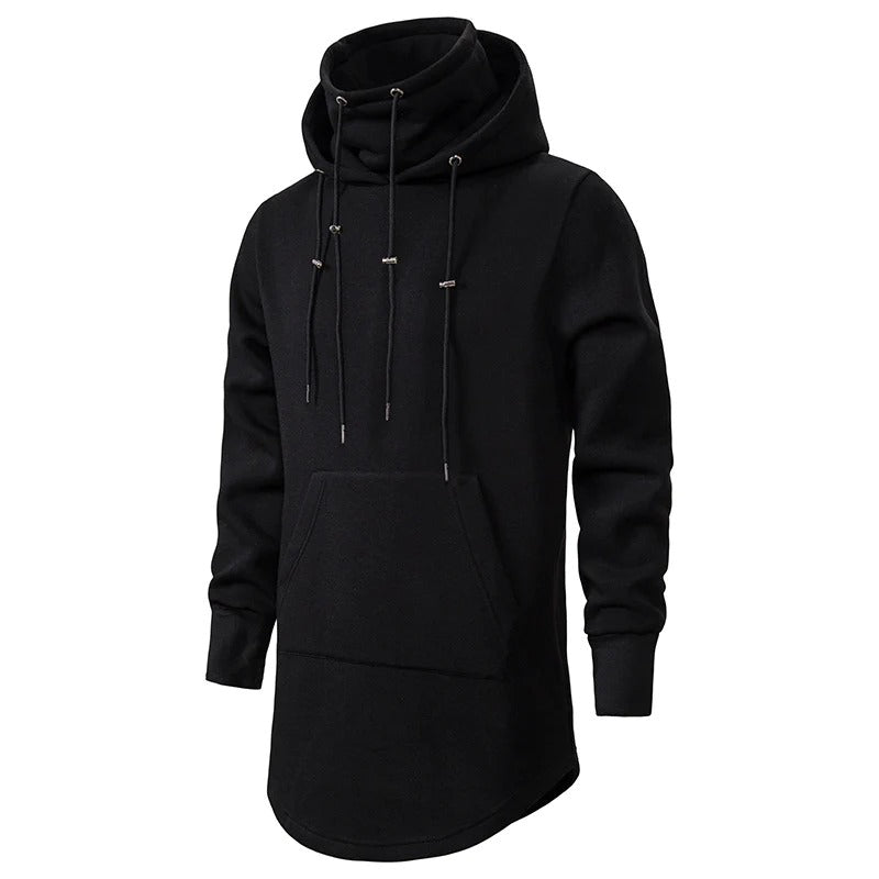 Trendy Men's Dark Style Medium Length Hoodie