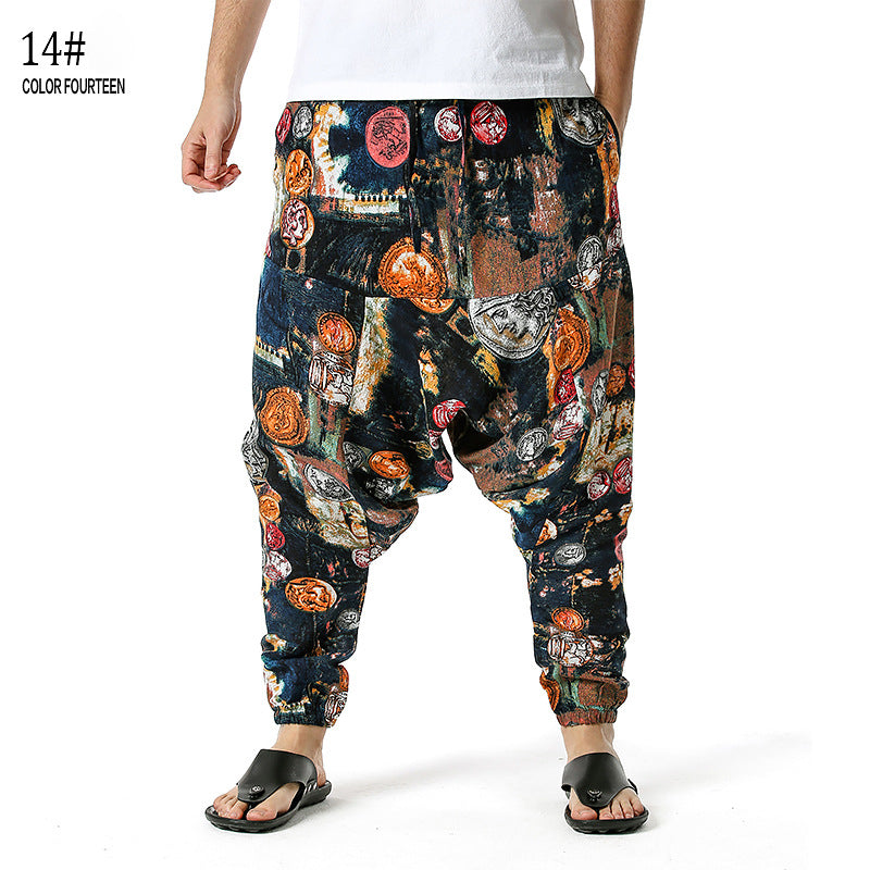 Ethnical Fashion Men's Drop Crotch Loose Bohemian Pants