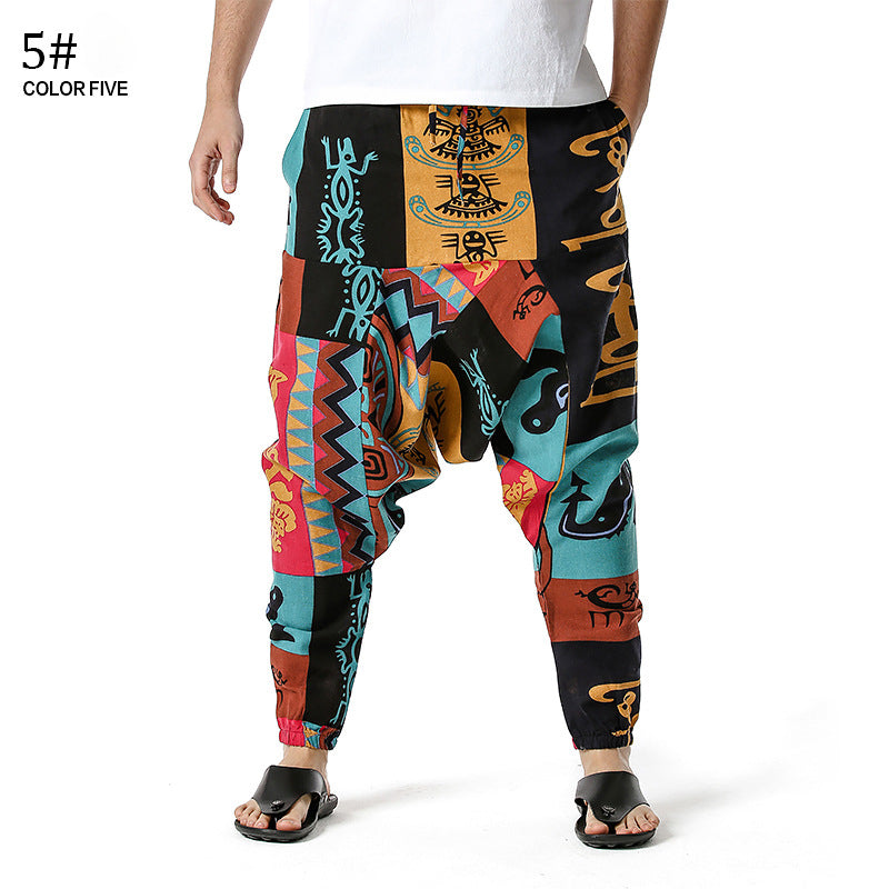 Ethnical Fashion Men's Drop Crotch Loose Bohemian Pants