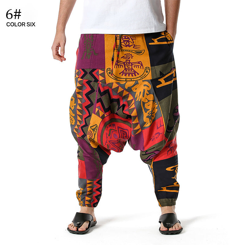 Ethnical Fashion Men's Drop Crotch Loose Bohemian Pants