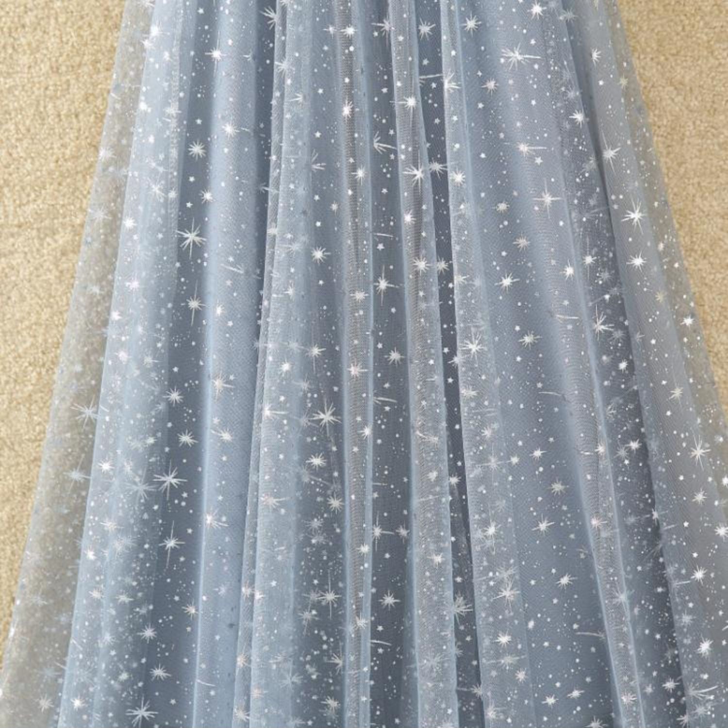 Women's Starry Sky High Waist Slim A-line Mid length Skirt