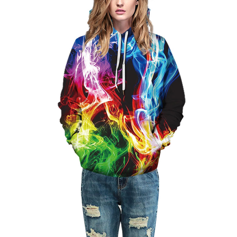 Trendy Unisex Colorful Digital Print Hoodie