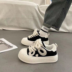 Niche Black and White Women's Versatile Panda Shoes