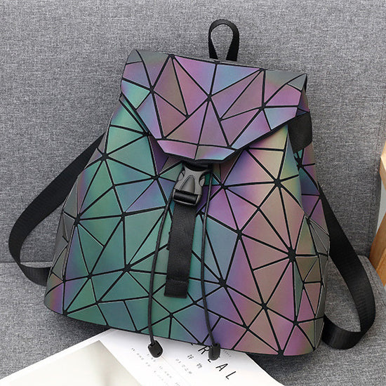 Trendy Women's Laser Diamond Lattice Backpack