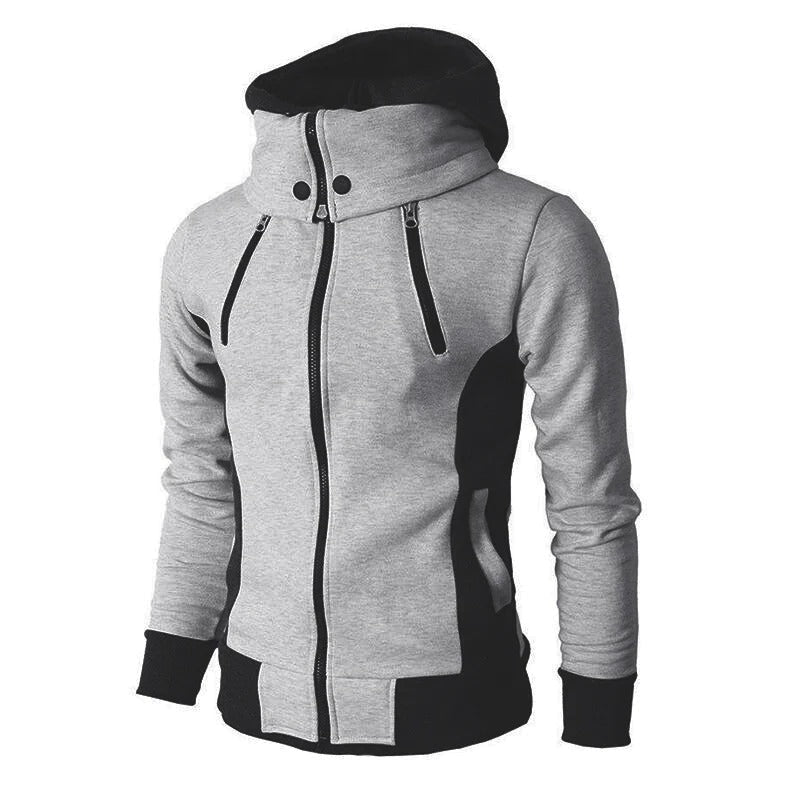 Dank Game Men's Zipper Fake Two-piece Hooded Coat