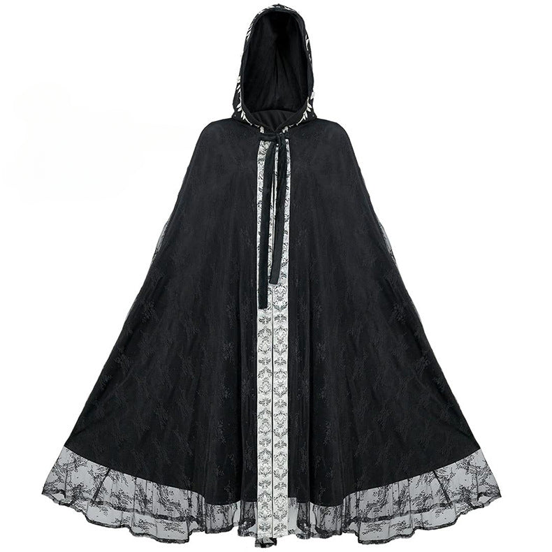 Men's Medieval Halloween Party Multi Color Hooded Cape