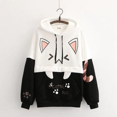 Artistic Cute Cat Paws Print Warm Hoodie