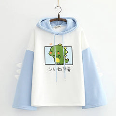 Cute Dinosaur Cosplay Loose Warm Hoodie