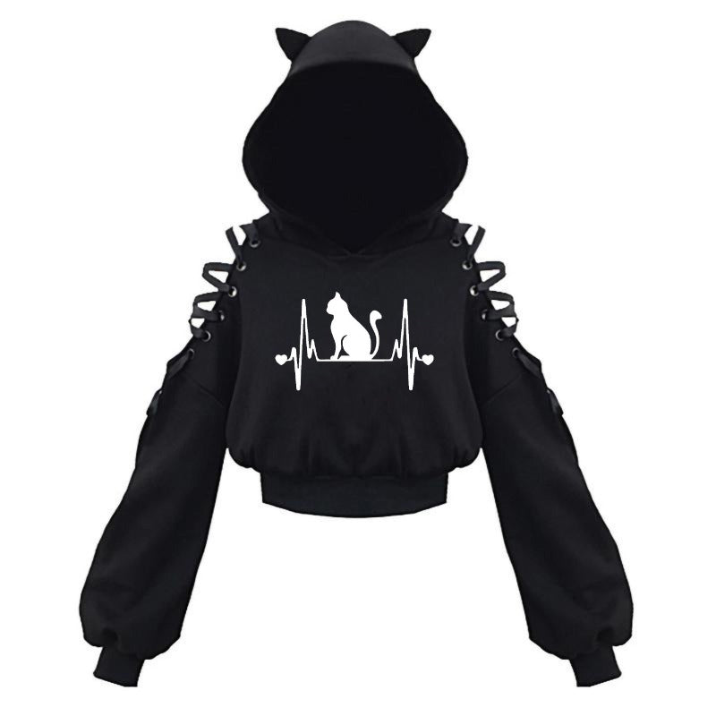 Japanese Style Cartoon Cute Cat Ears Cosplay Hoodie