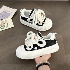 Niche Black and White Women's Versatile Panda Shoes