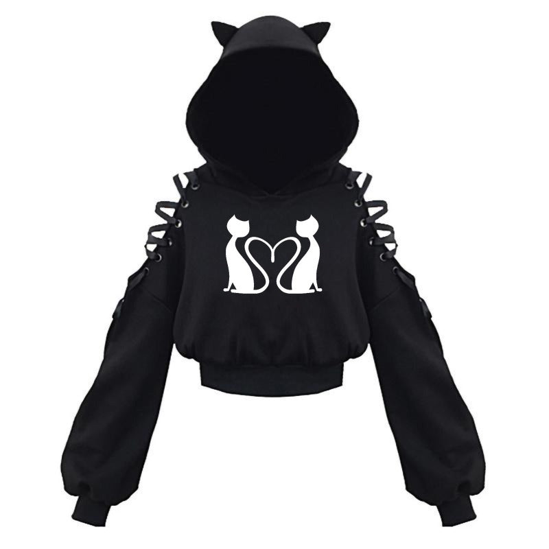 Japanese Style Cartoon Cute Cat Ears Cosplay Hoodie